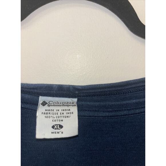 Columbia Rugged Quality Long Sleeve Solid T-Shirt Cut And Sew Sz XL Men’s Blue - Picture 2 of 6